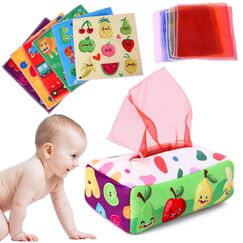 YOGINGO Baby Spielzeug 6 Monate - Tissue Box Montessori Sensorik Hohem Kontrast Spielsachen, Jungen & Mädchen Kinder Frühes Lernspielzeug Geschenke
