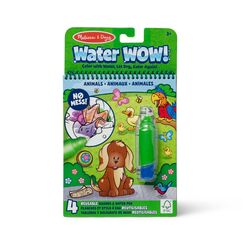 Melissa & Doug - Water Wow Wassermalbuch Tiere mit Spiralbindung und Wasserstift, 4 Motivseiten, Stift auffüllbar, Für Kinder ab 3 Jahren
