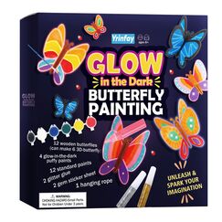 Yrinfay Nachtleuchtend Schmetterling Malset für Kinder - Malen und basteln Sie Ihre eigenen 3D-Schmetterlinge aus Holz - Holzbastelsets Geschenke Mädchen Junge 6 7 8 9 10 11 12 Jahre