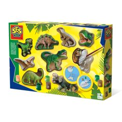 SES Creative | Dinosaurier Bastelset für Kinder | 2-in-1 Gipsgießen und Kratzbilder | DIY Set Kinder ab 5 Jahren | Kreatives Spielzeug | Geschenkidee | Auswaschbare Farben | Fördert Motorik