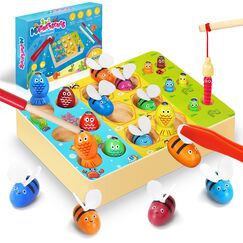 WEARXI Montessori Spielzeug ab 2 Jahre, 3 in 1 Motorikspielzeug Magnetische Angelspiel, Spiele ab 2 Jahre, Kinderspielzeug ab 2 Jahr, Geschenke zur Einschulung Mädchen Junge 2 3 4 5 6 Jahre