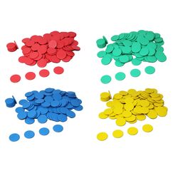 Spielchips rot (100 Stück) aus RE-Plastic® | Zählchips Marker Tokens ø 25 mm