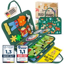 SpielLieb® Montessori Busy Board 3 Jahre - interaktives Activity Board Spielzeug für Kleinkinder - Beschäftigung für Auto & Flugzeug - Ideales Busy Book Geschenk für Entwicklung & Motorik