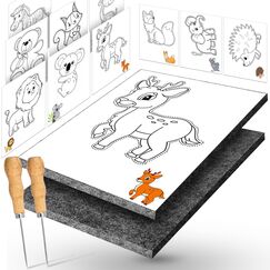 Prickelnadel Set f&uuml;r Kinder ab 4, Komplettes Prickelset mit 2 Prickelfilz, 2 Prickelnadel & 10 Stickbilder - Sicher & Entwickelt f&uuml;r Kleine H&auml;nde - Prickeln Kunst Kit f&uuml;r Kreative Bastelprojekte