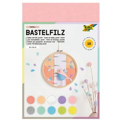 Folia 520495 - Bastelfilz Pastell, Feine Wollqualit&auml;t, 10 Blatt, 150 G/qm, 20 X 30 Cm, Sortiert In 10 Pastellfarben, Klebefleckenfreie Verarbeitung, Ideal F&uuml;r Vielf&auml;ltige Bastelarbeiten