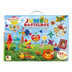 folia 50915/1 - Jumbo Bastelkoffer mit 107 Teilen, riesige Auswahl an Bastelmaterialien f&uuml;r Kinder und Erwachsene