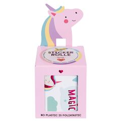 folia 27102 - Stickerrolle UNICORN, Sticker Set mit 352 Aufklebern, 4 m lang mit verschiedenen selbstklebenden Motiven