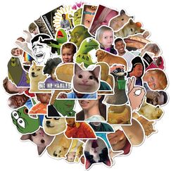 50 St&uuml;ck Lustige Meme Sticker Set,Meme Aufkleber f&uuml;r Auto Laptop Skateboard Fahrrad Moped Motorrad Fahrrad Computer,Geeignet f&uuml;r Erwachsene (A)