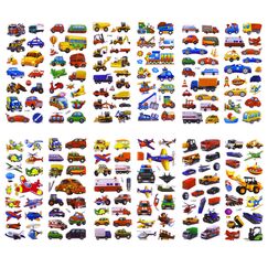Cobee 3D-Aufkleber f&uuml;r Kinder, 12 B&ouml;gen, Auto-Thema, Kinderaufkleber, Lehrer, Belohnungsaufkleber, DIY-Dekoration, Aufkleber f&uuml;r M&auml;dchen, Jungen, Lehrer, Basteln, Scrapbooking