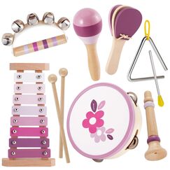 BUYGER Musikinstrumente f&uuml;r Kinder aus Holz ab 1 Jahre, mit Xylophon Schlagzeug, Baby Percussion Instrumente, Montessori Spielzeug Holzspielzeug, Geschenk f&uuml;r Kinder M&auml;dchen 1-3 Jahre