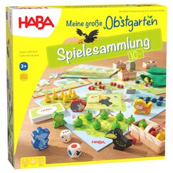 HABA Obstgarten Spielesammlung – 10 Klassische & Neue Spielideen ab 3 Jahren – Brett- & Würfelspiele – Fördert Gedächtnis, Motorik & Teamgeist – 1302282001