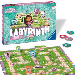 Ravensburger 22648 Gabby's Dollhouse Junior Labyrinth - Brettspiel-Klassiker als Junior Version für Fans der beliebten Serie, Gesellschaftsspiel für 2 bis 4 Spieler ab 4 Jahren