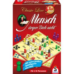 Schmidt Spiele 49085 Classic Line, Mensch &auml;rgere Dich Nicht, mit extra gro&szlig;en Spielfiguren aus Holz, Bunt