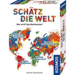 Kosmos 682866 Sch&auml;tz die Welt, Wer Wird Wett-Weltmeister? Geografie-Spiel &uuml;ber die L&auml;nder der Erde, ab 10 Jahre, f&uuml;r 2 - 5 Personen, Gesellschaftsspiel Multicolor