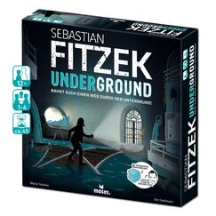 moses. Sebastian Fitzek Underground, innovatives 3D-Thriller-Spiel für Escape-Game Fans, kooperatives Gesellschaftsspiel von Marco Teubner mit verschiedenen Schwierigkeiten, ab 12 Jahren