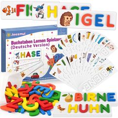 Joozmui Spielzeug ab 3 4 5 6 7 8 Jahre M&auml;dchen, Buchstaben Lernen Lernspiele ab 3-8 Jahre Kinderspielzeug ab 3-8 Jahre Steckpuzzle Holz Montessori Spielzeug ab 3-8 Jahre Junge Einschulung Geschenk