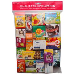 tanner DER KLEINE KAUFMANN TANNER Deco - großer Kaufladenbeutel, gefüllt mit vielen Markenminiaturen, Zubehör für Kaufmannsladen, lebensmittelechtes Design, 2079.3, Keine