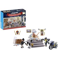 PLAYMOBIL | Polizei Adventskalender für Kinder | Museumsdiebstahl | Adventskalender für Polizeifans | Adventszeit voller Überraschungen | 71347