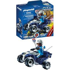 PLAYMOBIL | City Action | Polizei-Speed Quad mit Rückzugsmotor | Spielzeug für Kinder ab 4 Jahren | 71092