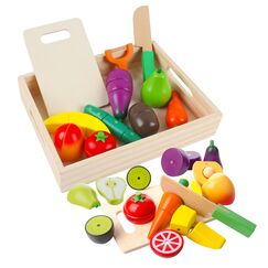 Dilpeak Hölzernes Küche Kinder Spielzeug, Schneiden Sie Obst und Gemüse Magnetspielzeug, Kochen Lebensmittel Simulation Bildungs und Farbe Wahrnehmung für Vorschulalter Kleinkinder Jungen Mädchen