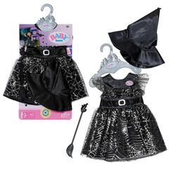 BABY born Hexenkleid 43cm, mit Besen und Hexenhut, Puppenkleid für 43 cm Puppen, 836026 Zapf Creation