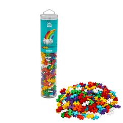 Plus-Plus 9604262 Geniales Konstruktionsspielzeug, Regenbogen, Kreativ-Bausteine Tube, 240 Teile