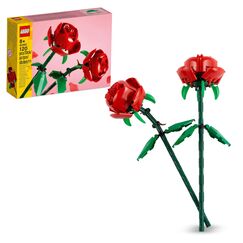 LEGO Botanicals Rosen - Kunstblumen Set - Geschenk zum Muttertag - Schreibtischdeko oder Blumendeko - Modellbau für Frauen und Männer - 40460