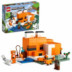 LEGO Minecraft Die Fuchs-Lodge - Spielset mit Spielzeughaus - Gamer Geschenk mit Ertrunkenem, Füchsen und einem Helden in einem Fuchs-Skin - Spielzeug für Kinder ab 8 Jahren - 21178