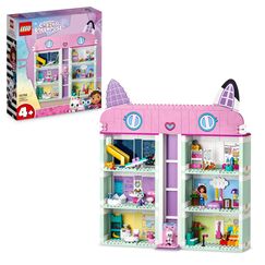 LEGO Gabby's Puppenhaus Spielzeug - 4-stöckiges Puppenhaus mit Gabby, Pfötchen-Panda, MeerMieze und Kuchen-Katze Minifiguren und Zubehör - Geburtstagsgeschenk für Mädchen ab 4 Jahren - 10788