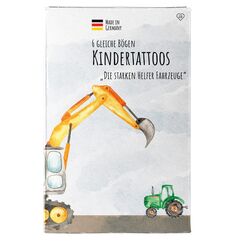 lila liebt dich&reg; 6 B&ouml;gen Kinder Tattoo "Die starken Helfer Fahrzeuge", give aways Kindergeburtstag, Gastgeschenk Kindergeburtstag, Auto Tattoo Kinder