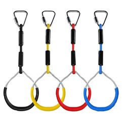 FBSPORT 4 Stück Klettern Ringe für Kinder, Outdoor Indoor Kinder Ninja Ringe zum Aufhängen belastbar bis 160KG, Klettergeräte Schaukeln für Garten