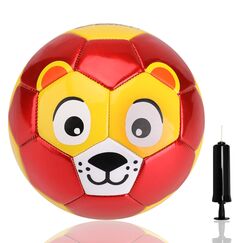 U&C Planet Kinder Fu&szlig;ball Kleinkinder Fu&szlig;ball, Gr&ouml;&szlig;e 2 Fu&szlig;b&auml;lle, Spielball f&uuml;r Kinder und Babys 1-6 Jahre alt rot L&ouml;we