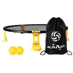 Mookis Blinngoball Roundnet-Spiele f&uuml;r Familien spiderball Set Ball Trampolin bestehend aus Spielnetz, 2 B&auml;llen, Kordelzug, Ballpumpe mit 1 Nadel und Handbuch