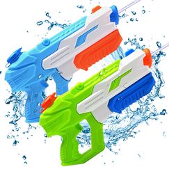 Delycazy Wasserpistole f&uuml;r Kinder, 2 St&uuml;cke Wasserpistole mit 10 Meter Gro&szlig;er Reichweite Super Wasser Soaker Spritzpistole 650ML Wasserspritzpistole Schwimmbad Strand Outdoor Spielzeug f&uuml;r Erwachsene