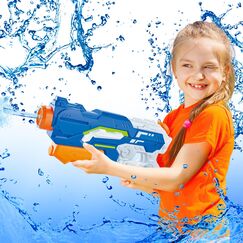 Wasserpistole Kinder &ndash; 1200ML Wasserspritzpistole mit 8&ndash;10m Reichweite, Outdoor Spielzeug f&uuml;r Sommer, Strand, Pool & Garten &ndash; Wasserblaster gro&szlig;e reichweite f&uuml;r Jungen & M&auml;dchen (Blau)