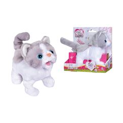 Simba 105893453 - Chichi Love Little Cat, läuft und wackelt mit dem Schwanz, Plüschkatze, mit Funktion, mit Sound, für Kinder ab 5 Jahren geeignet, 15 cm