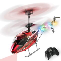 VATOS RC-Hubschrauber für Jungen, 2.4G Ferngesteuerter Hubschrauber mit LED-Licht für Kinder ab 12 Jahren, Feste Höhe, Start mit Einer Taste, RC-Flugzeuge Jungen und Erwachsene