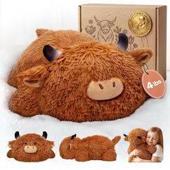 Mewaii Weighted Pl&uuml;sch Gewichtstiere Hochlandrind Kuscheltier 58cm,1.8kg (4.0 lbs) Kawaii Pl&uuml;schtiere f&uuml;r Kinder,Komfortabel und Kuschelig, Kuscheltiere f&uuml;r Frauen und M&auml;nner
