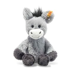 Steiff Kuscheltier Dinkie Esel, S&uuml;&szlig;es Stofftier mit Kunststoffaugen, Kinder, Jungen & M&auml;dchen, Friends, Pl&uuml;schtier 20 cm, Hellgrau, 073922