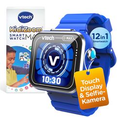Vtech KidiZoom Smart Watch MAX Blau I Kinder-Smartwatch mit Duokamera I Touchscreen I 1,69 Zoll I Spiele, Apps, Musik I mit Elternkontrolle I spritzwasserfest I F&uuml;r Kinder von 5&ndash;12 Jahre