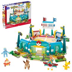 MEGA Pokémon Actionfigur-Bauspielzeug, Trainingsarena mit 1101 Teilen, Kampfspiel und 5 bewegliche Figuren für Kinder, HWR82