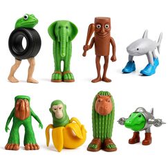 Pardofelis 8 St&uuml;ck Italian Brainrot Figuren, Tung Tung Tung Tung Sahur Spielzeugfiguren, Tralalero Tralala Figur, BRR BRR Patapim Sammlerfigur Set, 3D Meme Figuren f&uuml;r den Schreibtisch