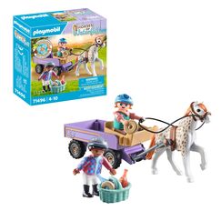 PLAYMOBIL Horses of Waterfall 71496 Ponykutsche, Zauberhafter Ausflug mit dem Pony, aufregende Abenteuer auf der Waterfall Ranch, detailreiches Spielzeug für Kinder ab 4 Jahren