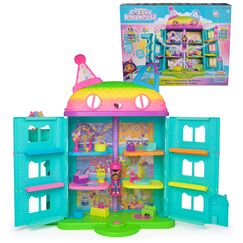 DREAMWORKS GABBY'S DOLLHOUSE - 15-teiliges Purrfect Party Puppenhaus Spielset im Regenbogen-Look, über 60cm mit Gabby-Figur, Möbeln und Geräuscheffekten, ab 3 Jahren
