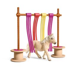 SCHLEICH 42484 Pony Flattervorhang, ab 3 Jahren, Farm World - Spielset, 11 Teile