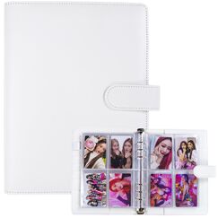 A5-Bindekarte Sammler mit 30 Pack 4-Pocket-Seiten,6 Ringbuch-Album mit 240 Kartenf&auml;chern, PU-Leder-Bindemittel mit magnetischem Schnallenverschluss zum Organisieren von Sammelkarten, K-Pop-Fotokarten
