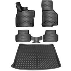 ELMASLINE 3D Gummimatten & Kofferraumwanne Set für VW Passat B8 Variant ab 2014 | Hoher Rand | Zubehör Fußmatten Kofferraum