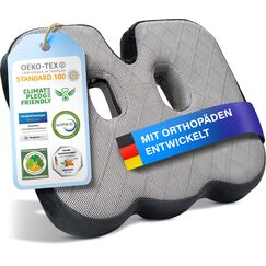Healthfix® Orthopädisches Sitzkissen für Büro, Homeoffice & Co.- Ergonomisches Sitzen aus Memory Foam mit entlastender Funktion des Steißbeins und der Sitzknochen |Erhöht Sitz-Komfort (Medium)