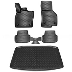 ELMASLINE 3D Gummimatten & Kofferraumwanne Set für Seat/Cupra Ateca (2017-2025) Vertiefter Standard Ladeboden | Zubehör Fußmatten Kofferraummatte Kofferraum