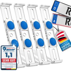 ROADZ® Kennzeichenhalter Rahmenlos - [unsichtbar & legal] - Sicherung für bombenfesten Halt - Set für 2 Kennzeichen - werbefrei - Nummernschildhalter - rahmenlose Kennzeichenhalter Auto